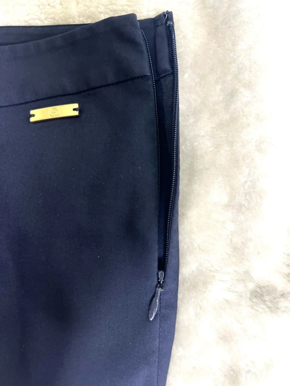 Tory Burch Navy High-Waist Slim Trousers Navy Size 4